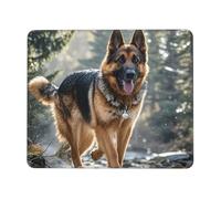 Tappetino per mouse per computer con base in gomma antiscivolo, motivo: pastore tedesco, lavabile, tappetino per mouse portatile, per ufficio, casa, 17,8 x 21,8 cm