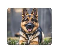 Tappetino per mouse per computer con base in gomma antiscivolo, tappetino per mouse con pastore tedesco, lavabile, tappetino per mouse portatile, per ufficio, casa, 17,8 x 21,8 cm