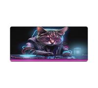 Tappetino per mouse per computer Gatti che giocano a dischi Tappetino lavabile 40x90cm Tappetino da scrivania con superficie in gomma antiscivolo resistente all'acqua per casa Ufficio Sala giochi