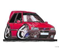 Tappetino per mouse per Fiat Uno Turbo, qualità premium, 0214, colore: Rosso