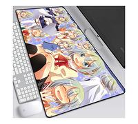Tappetino per mouse per giochi di velocità per ragazze magiche, tappetino per mouse anime XXL, 800x300mm, tappetino per mouse extra large con base in gomma antiscivolo, bordi cuciti 3mm, per PC, E