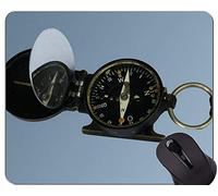 Tappetino per mouse per mappe, tappetino per mouse in vetro con bussola per lente d'ingrandimento vintage