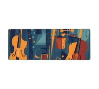 Tappetino per mouse per violoncello, grande, 80 x 30 cm, colorato, con base in gomma antiscivolo, per ufficio e uso domestico