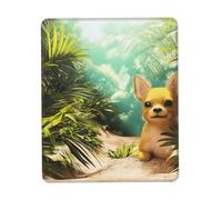 Tappetino per mouse personalizzato con chihuahua nelle foreste tropicali, design unico per giochi e ufficio, stampa a colori, base in gomma antiscivolo, perfetto per computer portatili e scrivanie