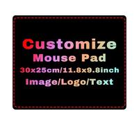 Tappetino per Mouse Personalizzato con Foto/Testo/Logo 300x250x3mm Tappetini per Mouse da Gioco Impermeabili Personalizzati, Tappetino per Mouse e Tastiera con Base in Gomma Antiscivolo per Computer