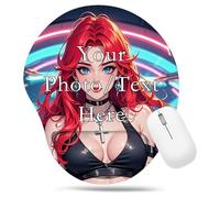 Tappetino per mouse personalizzato con supporto per polso, tappetino per mouse personalizzato con foto e testo, antiscivolo e comodo per ufficio, computer e gaming