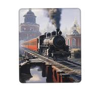 Tappetino per mouse personalizzato con treno di castagno, design unico per giochi e ufficio, stampa a colori, base in gomma antiscivolo, perfetto per computer portatili e scrivanie