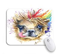 Tappetino Per Mouse Peruvian Watercolor Llama Tee Alpaca America Animal Beautiful Cute Tappetino Mouse Piccolo Portatile Confortevole Tappetino Mouse, Per Computer, Laptop, 25 x 30cm