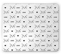 Tappetino per Mouse Pets Love Cats Theme Kitten Faces Hand Drawn Hearts Kitty Animal Meow Whiskers Tappetino per Il Mouse Antiscivolo Lavabile Sottomano, per Computer, Laptop, Scrivania, 25x30cm