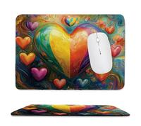 Tappetino per mouse piccolo 24 x 20 cm - amore colore Tappetino per mouse da gioco, per Computer con Base in Gomma Antiscivolo, Scorrimento Facile, Impermeabile, Materiali Durevoli, Portatile L-14
