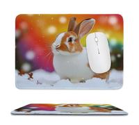 Tappetino per Mouse Piccolo 25 x 20 cm, Gaming Mouse Pad Animali Conigli, con Fondo in Gomma Antiscivolo, per Mouse Senza Fili, Laptop, Ufficio Casa, Lavabile, Arrotolabile, Regalo per Uomo it-201