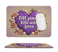 Tappetino per mouse piccolo 30 x 25 cm - Amore Rose Tappetino per mouse da gioco, per Computer con Base in Gomma Antiscivolo, Scorrimento Facile, Impermeabile, Materiali Durevoli, Portatile L-16