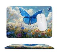 Tappetino per mouse piccolo 30 x 25 cm - farfalla blu Tappetino per mouse da gioco, per Computer con Base in Gomma Antiscivolo, Scorrimento Facile, Impermeabile, Materiali Durevoli, Portatile L-511