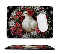 Tappetino per mouse piccolo 30 x 25 cm - Natale colombo bianco Tappetino per mouse da gioco, per Computer con Base in Gomma Antiscivolo, Scorrimento Facile, Impermeabile, Materiali Durevoli L-753