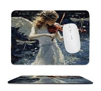 Tappetino per mouse piccolo 30 x 25 cm - violino angelo Tappetino per mouse da gioco, per Computer con Base in Gomma Antiscivolo, Scorrimento Facile, Impermeabile, Materiali Durevoli, Portatile L-817