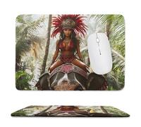 Tappetino per mouse piccolo 34 x 28 cm - Elefante donna indiana Tappetino per mouse da gioco, per Computer con Base in Gomma Antiscivolo, Scorrimento Facile, Impermeabile, Materiali Durevoli L-911