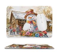 Tappetino per mouse piccolo 40 x 30 cm - Inverno Popolo Neve Tappetino per mouse da gioco, per Computer con Base in Gomma Antiscivolo, Scorrimento Facile, Impermeabile, Materiali Durevoli L-888