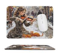 Tappetino per mouse piccolo 40 x 30 cm - ragazza violino Tappetino per mouse da gioco, per Computer con Base in Gomma Antiscivolo, Scorrimento Facile, Impermeabile, Materiali Durevoli, Portatile L-848