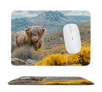 Tappetino per Mouse Piccolo 50 x 25 cm, Gaming Mouse Pad bovine dell'altopiano, con Fondo in Gomma Antiscivolo, per Mouse Senza Fili, Laptop, Ufficio Casa, Lavabile, Regalo per Uomo it-273