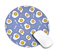 Tappetino per mouse piccolo a forma di uovo, giocoso fantasioso cucchiaio forchetta N/a rotondo in gomma blu lavabile portatile panno tappetino per mouse accessori per ufficio casa computer laptop