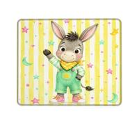 Tappetino per mouse piccolo con asino, con stelle e luna senza giallo, quadrato, lavabile, estetico, ideale per casa, ufficio, scrivania, laptop, gamer, regalo, quadrato, 20,3 x 25,4 cm
