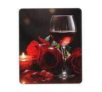 Tappetino per mouse piccolo con bicchiere di vino rosso e candela, 10 x 12 pollici, tappetino per mouse da gioco ultra liscio, base in gomma antiscivolo, tappetino per mouse impermeabile per scrivan