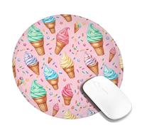 Tappetino per mouse piccolo con gelato, con cono estivo e pesca che spruzza l'estate in gomma liscia portatile portatile tappetino per mouse idea per casa, ufficio, scrivania, laptop, gamer, regalo