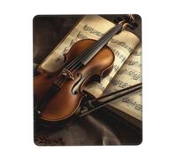Tappetino per mouse piccolo con violino e libro, 7,9 x 9,5 pollici, tappetino per mouse da gioco ultra liscio, base in gomma antiscivolo, tappetino per mouse impermeabile per scrivania, laptop, PC e