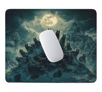 Tappetino per Mouse Piccolo Lupo sul monte innevato 42 x 35 cm q-907 | Base Gomma Morbida Antiscivolo, Tessuto Poliestere, Asciugatura Veloce, per Scrivanie Legno e Vetro, Viaggi Lavorativi