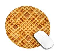 Tappetino per mouse piccolo, motivo a nido d'ape, con texture realistica a griglia, nessuno marrone, rotondo, in gomma, lavabile, con bordo cucito, decorazione per casa, ufficio, lavoro, scrivania da