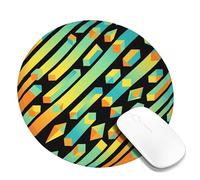 Tappetino per mouse piccolo, motivo geometrico astratto, cubi diamanti estivi neri rotondi in gomma liscia portatile mini tappetino per mouse decorativo per casa, ufficio, lavoro, scrivania da gioco