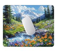 Tappetino per Mouse Piccolo Paesaggio di monte innevato 40 x 30 cm q-904 | Base Gomma Naturale Antiscivolo, Superficie Microtessuta Scorrevole, Anti-Sfilo, per Lavoro Ufficio, Compatto Portatile