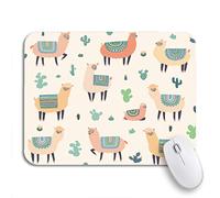 Tappetino per Mouse Pink Abstract Pattern Llama Alpaca Cactus America Animal Baby Tappetini Mouse Antipolvere Base Antiscivolo in Gomma Tappetino Mouse, per Ufficio, Scrivania, 25 x 30cm