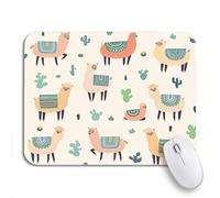 Tappetino Per Mouse Pink Lama Llama Alpaca Cactus Pattern Wool Abstract America Tappetini Mouse Base Antiscivolo In Gomma Confortevole Tappetino Mouse Piccolo, Per Computer, Laptop, 25 x 30cm