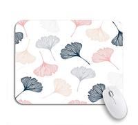 Tappetino Per Mouse Pink Leaves Ginkgo Leaves Pattern Doodle Scandinavian Shape Tokyo Tappetino Mouse Impermeabile Portatile Tappetino Per Il Mouse Antiscivolo, Per Gioco, Laptop, 25 x 30cm