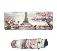 Tappetino per Mouse Pink Paris Eiffel Lovers Tappetino Mouse Pad Antipolvere Mousepad Forma Rettangolare, per Laptop, Ufficio, Casa, 80x30cm