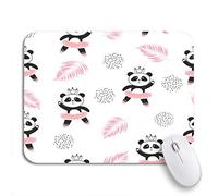 Tappetino Per Mouse Pink Pattern Cute Panda Ballerinas Animal Princess Girl Little Mousepad Forma Rettangolare Antipolvere Tappetino Mouse Pad, Per Scrivania, Laptop, 25 x 30cm