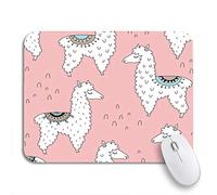 Tappetino Per Mouse Pink Pattern Doodle Alpaca Lama Animal Cute Sew Baby Tappetino Per Il Mouse Antiscivolo Base Antiscivolo In Gomma Confortevole Tappetini Mouse, Per Casa, Ufficio, 25 x 30cm