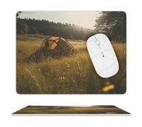 Tappetino per mouse Pitch A Tent on the Grass Tappetino per mouse lavabile antiscivolo tappetini per mouse per uomo donna Laptop Gaming Desk Pad Desktop Protector Mat per ufficio casa lavoro