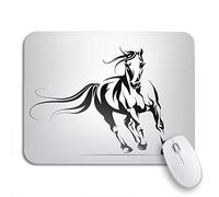 Tappetino per Mouse Pony Silhouette of Running Horse Head Riding Wild Race Tappetino Mouse Gaming Antipolvere Base Antiscivolo in Gomma Tappetino Mouse, per Casa, Computer, 25 x 30cm