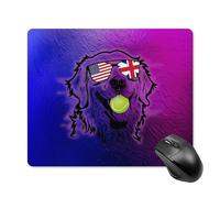 Tappetino per mouse portatile con bandiera britannica americana e cane da tennis, base antiscivolo, per computer, laptop, ufficio, casa e viaggi