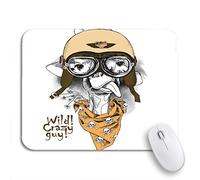 Tappetino Per Mouse Portrait Of Giraffe Wearing The Retro Motorcyclist Helmet Tappetino Mouse Piccolo Antipolvere Tappetino Per Il Mouse Antiscivolo, Per Computer, Laptop, 25 x 30cm