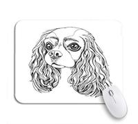 Tappetino Per Mouse Portrait Of The Cavalier King Charles Spaniel Black Tappetino Mouse Gaming Personalizzato Impermeabile Tappetino Mouse Piccolo, Per Computer, Casa, 25 x 30cm