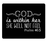 Tappetino per Mouse Psalm 46:5 God Is Within Her,She Will Not Fall- Bible Verse 25X30Cm Bordo Cucito Tappetino Mouse Antiscivolo Tappetino per Computer Gioco