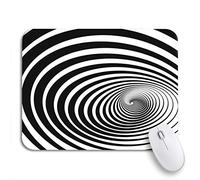 Tappetino per Mouse Psychedelic Twist of Fate Hypnotic Spiral Twirl Circles Tunnel Tappetino Mouse Piccolo Antipolvere Base Antiscivolo in Gomma Sottomano, per Ufficio, Computer, 25 x 30cm