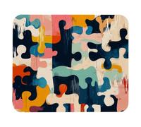 Tappetino per mouse, puzzle colorati con motivo astratto, lavabile, base in gomma antiscivolo, tappetino per mouse da gioco spesso per laptop, ufficio e casa, 21,1 x 24,9 cm