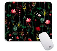 Tappetino per mouse quadrato Armanza con fiori botanici in fiore, personalizzato, con texture di alta qualit , lavabile, in tessuto Lycra, base i