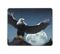 Tappetino per mouse quadrato con aquila sotto le stelle, impermeabile, con base in gomma antiscivolo, per computer portatile da ufficio, per casa, ufficio, viaggi, 17,8 x 21,8 cm