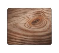 Tappetino per mouse quadrato con base in gomma antiscivolo, 17,8 x 21,8 cm, con bordo cucito, con venature del legno, tappetino per mouse wireless per computer, laptop, casa, ufficio