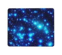 Tappetino per mouse quadrato con base in gomma antiscivolo, 17,8 x 21,8 cm, con bordo cucito, stelle blu brillanti tappetino per mouse per mouse wireless per computer portatile, casa, ufficio